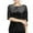 Black, variant on Women's T-Shirts Elegant Women's Sequin Half Sleeve Solid Color Blouse Tops for Casual and Evening Wear Silver,S