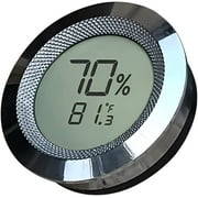 Prestige Import Group Round 2" Digital Hygrometer Thermometer for Cigar Humidors - Silver - 2 Pieces