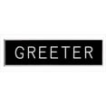 thumbnail image 1 of 80523 Badge Greeter Pin Back 0.87 x 2 Plastic, 1 of 1