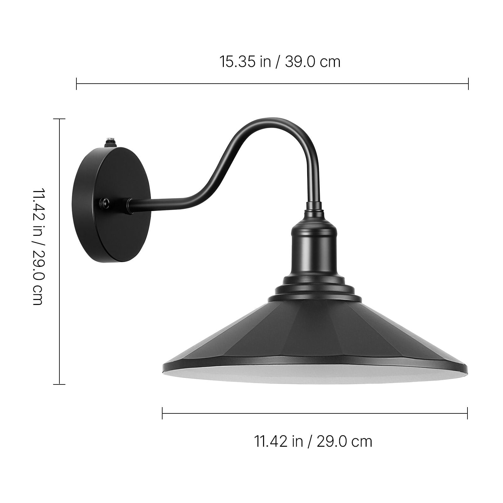 Outdoor Barn Light Dusk to Dawn Sensor Gooseneck Cast Iron IP54 Waterproof for Patio Porch Garage