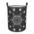 thumbnail image 1 of DouZhe Waterproof Collapsible Large Laundry Baskets, Spider Web Trap Prints Circular Hamper with Handles, Grey, 1 of 6