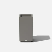 Veradek Block Series Pedestal Short 26" Plastic Planter - Gray
