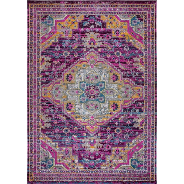 Ladole Rugs Timeless Collection Elson, Purple Outdoor Rug