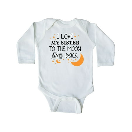 

Inktastic I Love My Sister To The Moon and Back Gift Baby Boy or Baby Girl Long Sleeve Bodysuit