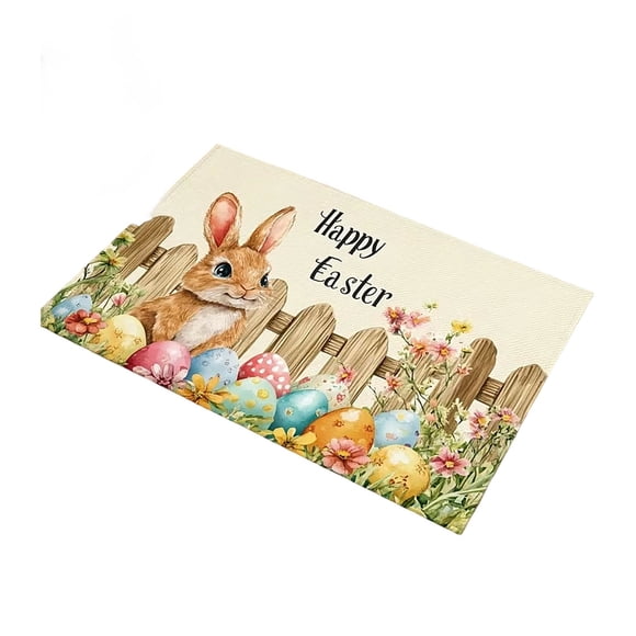 Easter Holiday Themed Decorative Floor Mat for Indoor Seasonal Home Celebration and Festive
