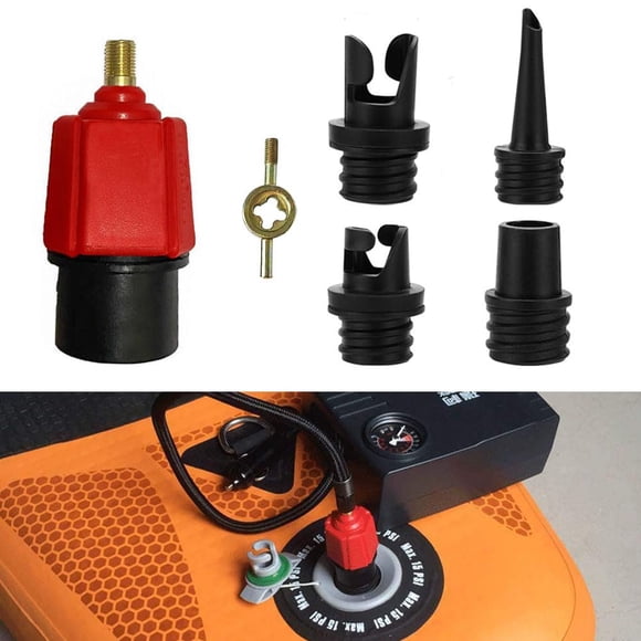 Pesandy Adaptador De Bomba Inflable Sup Compresor Adaptador De Bomba De Tabla De Remo Adaptador De Válvula Sup Multifunción Con 4 Boquillas De Válvula De Aire Para Bote Inflable Tabla De Remo De Pie C