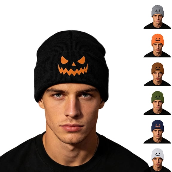lcziwo Halloween Knit Cuffed Beanie for Men Fall Winter Festival Party Hats