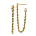 thumbnail image 2 of 14K Yellow Gold Delicate Polished 2.15 mm Rope Post Earrings, 2 of 4