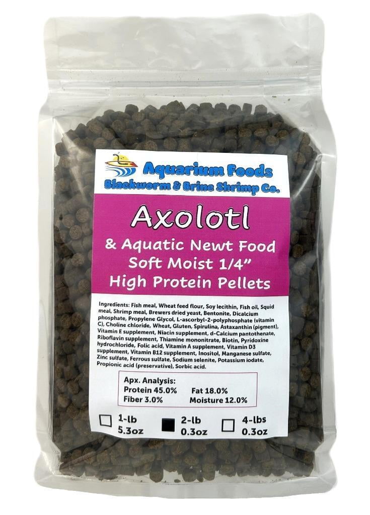 Axolotl Food 1/4" Soft Moist Sinking Rangen Salmon Meal Crumbles for Baby Axolotl, Newts, Shrimp, Snails - 2-lbs 0.3oz Clear Bag