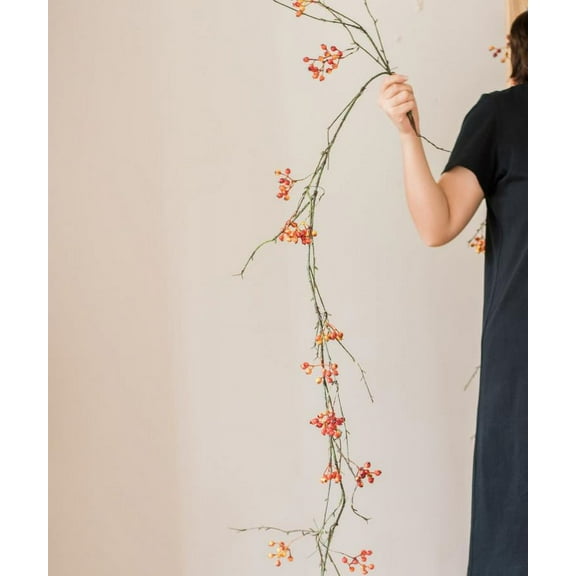 Artificial Vine Orange Faux Berry 39" Long