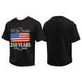 thumbnail image 2 of Youpwaven Men's 250th Anniversary USA Waffle Knit T-Shirt, America 250 Merchandise Patriotic We The People Tee, 1776-2026 Independence Day Flag Print Casual Top, 2 of 4