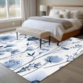 thumbnail image 4 of Spring Watercolor Area Rugs 5x7 ft Grey Blue Flower Leaves Floral Washable Rug Non Slip Indoor Carpet Absorbent Floor Mat for Living Room Bedroom Dining Room, 4 of 9
