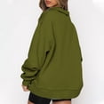 thumbnail image 3 of Womens Oversized Sweatshirts Trendy,Women's Causal 1/4 Zip Pullover Long Sleeve Collar Sweatshirts Solid Color V Neck Pullover Tops Drop Shoulder Fleece Workout Sweater, 3 of 6