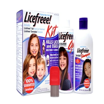 Licefreee 4-Piece Kit, Non-Toxic, Lice Killing Gel, Root Applicator, Metal Lice Comb & Daily Shampoo