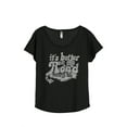 thumbnail image 1 of It's Better On The Road Women's Fashion Slouchy Dolman T-Shirt Tee Heather Black X-Large, 1 of 4