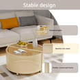thumbnail image 3 of Glory Patio Round Coffee Dining Table with Storage and Tempered Glass Top, Gold, 3 of 6