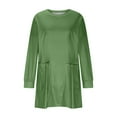 thumbnail image 3 of Womens Fall Tunic Tops, Long Sleeve Shirts for Women Plus Size Casual Solid Color Loose Fit Crewneck T-Shirts with Pockets S-3XL, 3 of 5