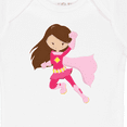 thumbnail image 4 of Inktastic Superhero Girl, Cute Girl, Brown Hair, Pink Cape Girls Baby Bodysuit, 4 of 5