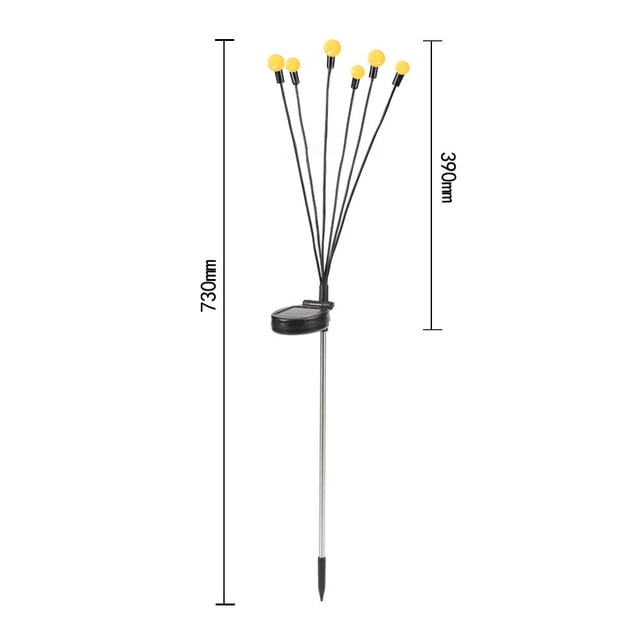 Luz solar de luciérnaga LED, luz de inserción para suelo de césped y viento, luz decorativa para exteriores, patio, jardín, paisaje