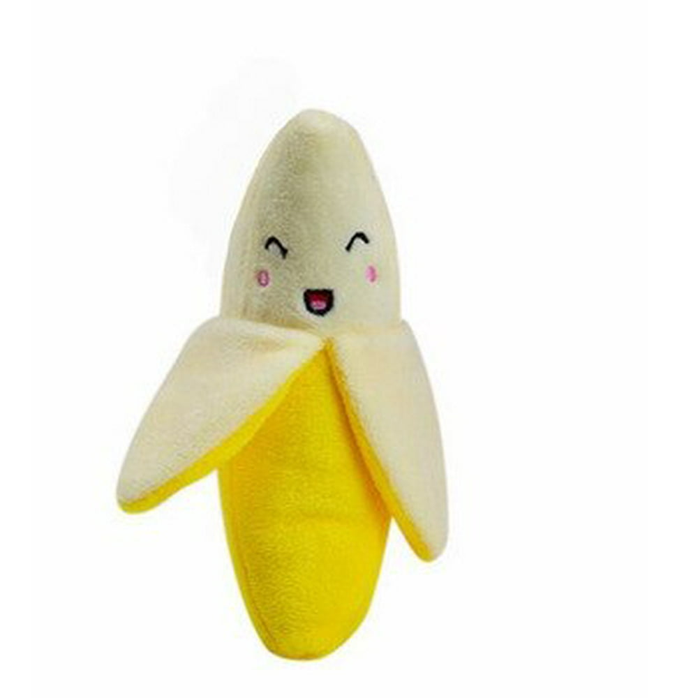 Squeaky Banana Puppy Chew Toy Plush for Small Dogs