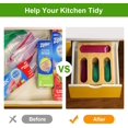thumbnail image 4 of Food Bag Storage Organizer - Bag Container Organizer Bamboo Dispenser for Kitchen Drawer Food Storage Bag Holder Compatible with k, Gallon, Quart, Sandwich Snack Bags - -, 4 of 7
