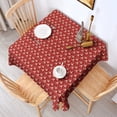 thumbnail image 2 of Red Christmas Reindeer Pattern Square Tablecloth,Waterproof Square Table Cover,Wipeable Spillproof Washable Table Cover for Home Kitchen Party Decor 52"x52"(132x132cm), 2 of 6