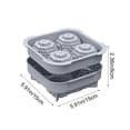 thumbnail image 3 of Whiskey Ice Cube Tray With Lid - 4 Cavity Large 3D Silicone Ice Mold, Food Grade Silica , Gray/Black, Reusable Ice Box for Home Bar Drinks, 3 of 6