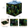 thumbnail image 3 of Peacock Feathers Foldable Toy Storage Basket with Handle, 10.8"x10.5"x10.6", Large Capacity Storage Box Organizer Bins, 3 of 6