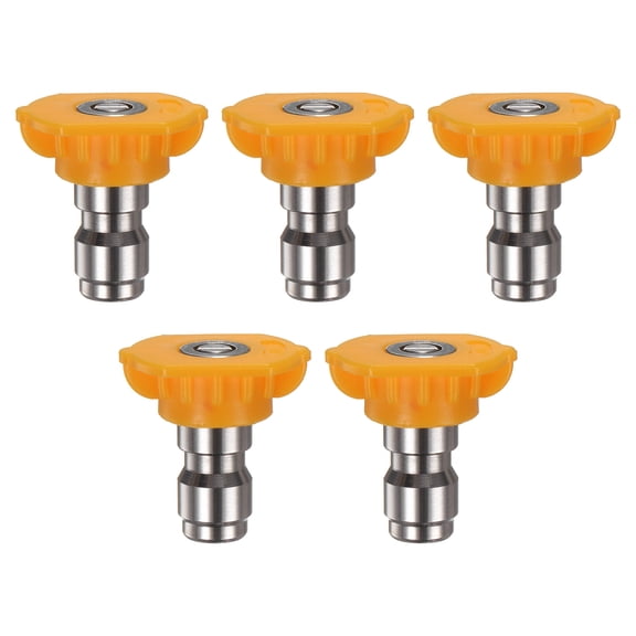 Uxcell 5-Pack Pressure Washer Spray Nozzle Tips, 15 Degree 1/4 Power Washer Tip for Surface Cleaning [1mm Orifice]