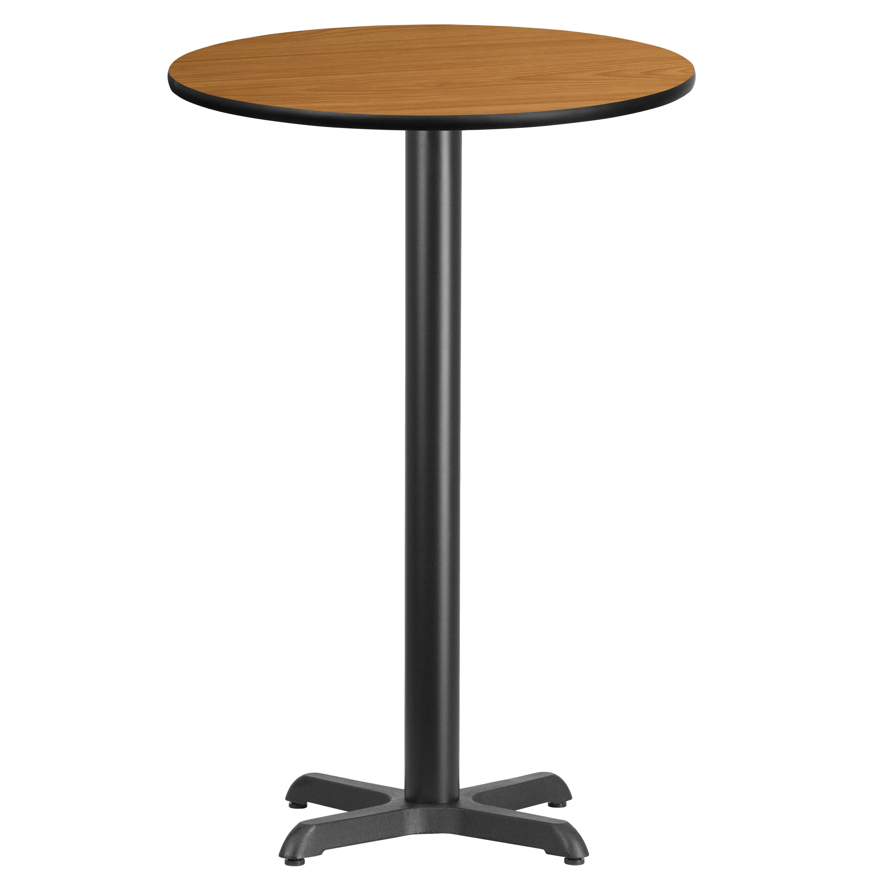Flash Furniture 24 Round Natural Laminate Table Top with 22 x 22 Bar Height Table Base