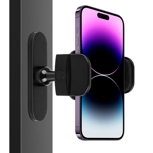 Soporte magnético para teléfono WiWiIron para gimnasio, ajustable 360°, negro