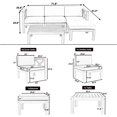 thumbnail image 7 of Outdoor Wood 5 Pieces Sectional Sofa Set,Patio Furniture Set with Cushions,X-Back Design and Lockable Panels,Patio Conversation Set for Garden,Backyard,Deck and Swimming Pool,Gray+Natural, 7 of 7