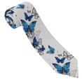 thumbnail image 3 of Balery Blue Flying Butterflies Corbata Clásica de Seda para Hombre, Corbata Tejida Jacquard, Corbatas Formales para Negocios y Bodas, 3 of 7