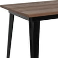 thumbnail image 5 of Flash Furniture Kenneth 30.25" x 60" Rectangular Black Metal Indoor Table with Walnut Rustic Wood Top, 5 of 6