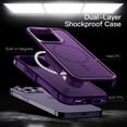 thumbnail image 3 of JETech Case for iPhone 14 Pro 6.1-Inch Compatible with MagSafe, Heavy Duty Dual-Layer Rugged Protection, Shockproof Protective Tough Phone Magnetic Cover (Deep Purple), 3 of 6