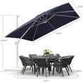 thumbnail image 3 of PURPLE LEAF 10 FT Patio Umbrella White Cantilever Offset Umbrella Square Outdoor Umbrella with 360° Rotation for Garden Deck Pool, Navy Blue, 3 of 11