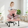 thumbnail image 7 of Lacoo Ergonomic Cross Legged Swivel Office Chair,ADHD & Meditation Chair with Retractable footrest,Adjustable Height with Back Support,Teddy Fabric,Pink, 7 of 7