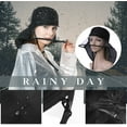 thumbnail image 4 of Comhats Rain Hats for Women Foldable Wide Brim Waterproof Hat for Walking Hiking Fishing Chin Strap Adjustable 56-59CM Black, 4 of 6