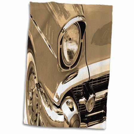 3dRose Classic vintage car. Sepia. - Towel, 15 by 22-inch