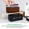 thumbnail image 6 of Digital Wooden Alarm Clock with Wireless Charging, 3 Alarm LED Displays, Dual Functions Of Snooze, Sound Control And Snooze,Wood LED Clocks for Bedroom, Bedside, Desk, Kids E, 6 of 9