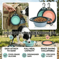 thumbnail image 3 of Collapsible Silicone Dog Cat Bowls with Clasp for Traveling, Hiking, Walking, Portable, Foldable Dog Cat Water Dish Bowl for Outside(Green), 3 of 6