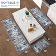 thumbnail image 2 of Kitchen Rugs Sets of 3 Non Slip Washable Kitchen Mats for Floor, Waterproof Abstract Kitchen Runner Rug, Floor Mat Carpet for Hallway, Laundry, Sink, Entryway, Bathroom, Blue&Ivory, 2 of 5
