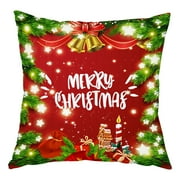 Tyidzon Christmas Pillow Covers 18x18 inch Merry Christmas Printed Throw Pillow Cases for Sofa, Couch, Bed