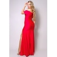 thumbnail image 2 of One Shoulder Draped Side Slit Maxi Dress Red, 2 of 5