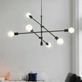 thumbnail image 2 of Aiwen Modern Pendant Light Sputnik 6 Lights Linear Chandelier Black, 2 of 8