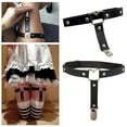 thumbnail image 2 of Ruifaya Jk - Correas para el muslo para mujer, trabillas oscuras para las piernas, liga de piel sintética sexy, cinturón para el muslo, 2 of 6