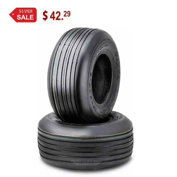 Set 2 WANDA 13x5.00-6 Rib Lawn Mower Utility Cart Turf Tires 13x5x6 /4 ply - 13080