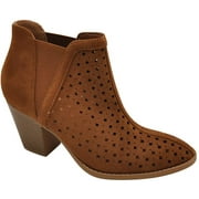 City Classified Kristen Womens Perforated Ankle Heel Booties