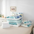 thumbnail image 4 of Summer Beach 7 Piece Comforter Set Full Bed in a Bag,Blue Seahorse Bedding Set Nautical Coastal Sheet Sets with Comforter Seashell Starfish Shell Coral Bed Set,Ocean Decor, 4 of 4
