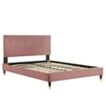 thumbnail image 5 of Modway Yasmine Channel Tufted Velvet King Platform Bed - Dusty Rose, 5 of 8